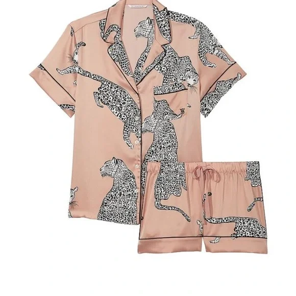 Victoria's Secret Pink Leopard Print Pajama Set limited edition NWOT - Picture 1 of 1